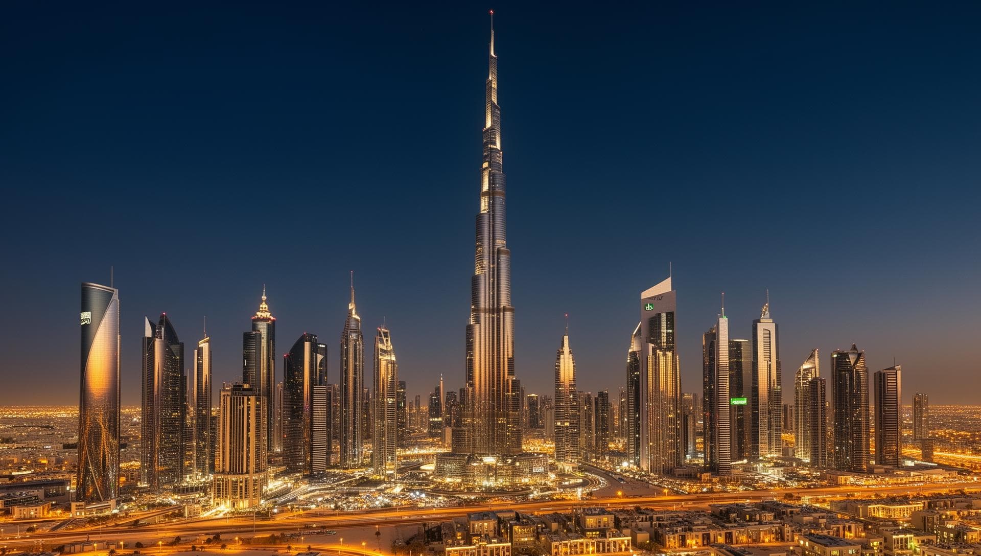 Saudi Arabia city skyline at dusk